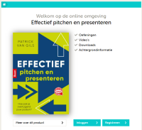 Effectief pitchen en presenteren eerste druk, boek inclusief licentie aanvullende website