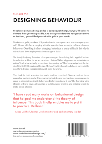 The Art of Designing Behaviour