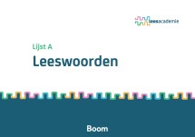 Leeswoordenlijst Pakket A