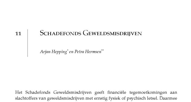 Hoofdstuk 11: Schadefonds geweldmisdrijven