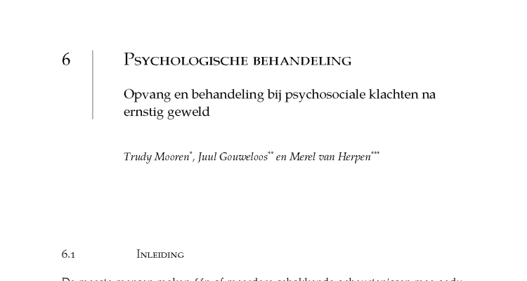 Hoofdstuk 6: Psychologische behandeling