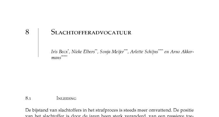Hoofdstuk 8: Slachtofferadvocatuur