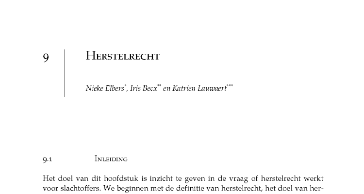 Hoofdstuk 9: Herstelrecht