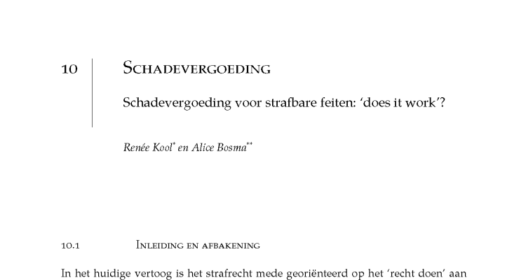 Hoofdstuk 10: Schadevergoeding